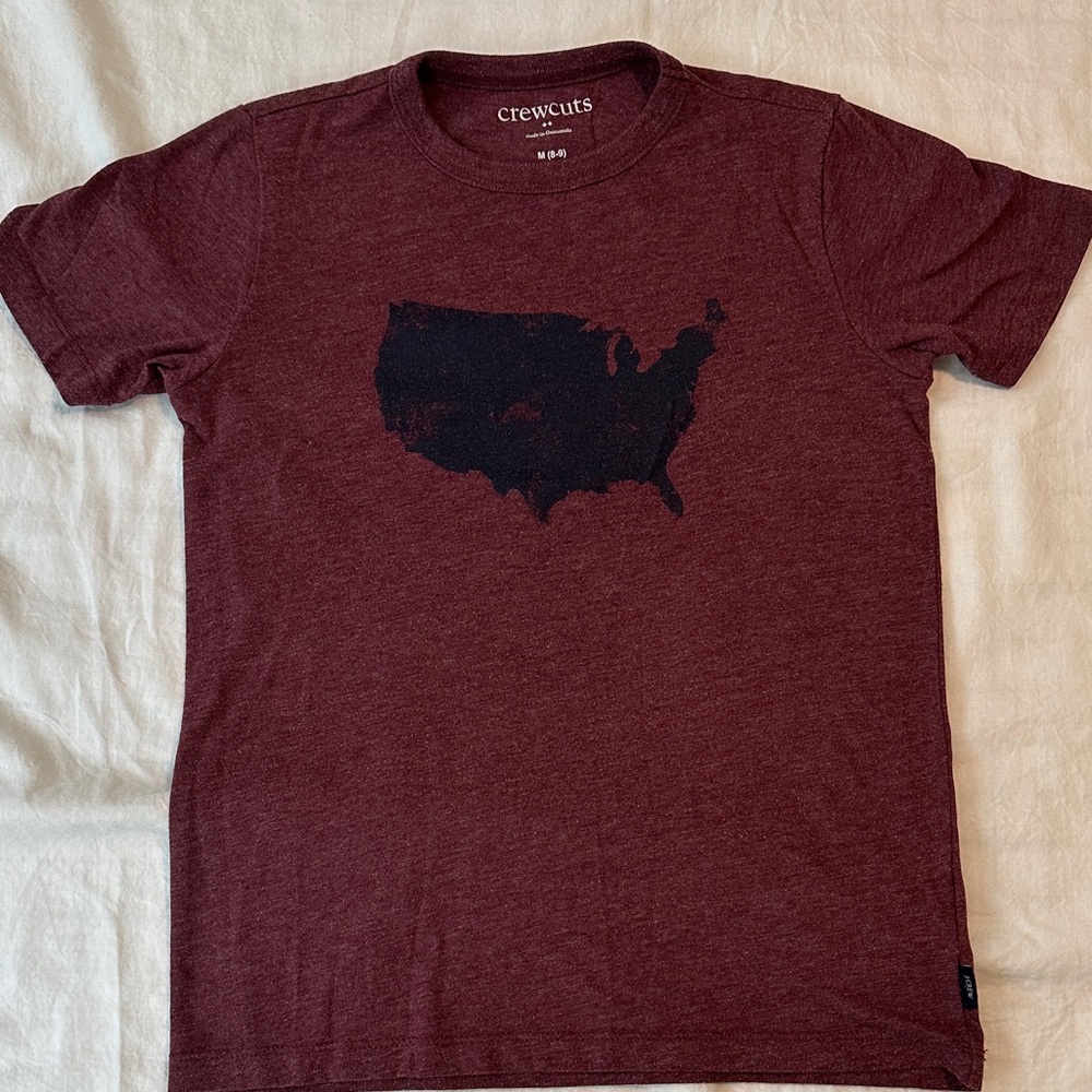 Crewcuts Men's Maroon USA Map Tee